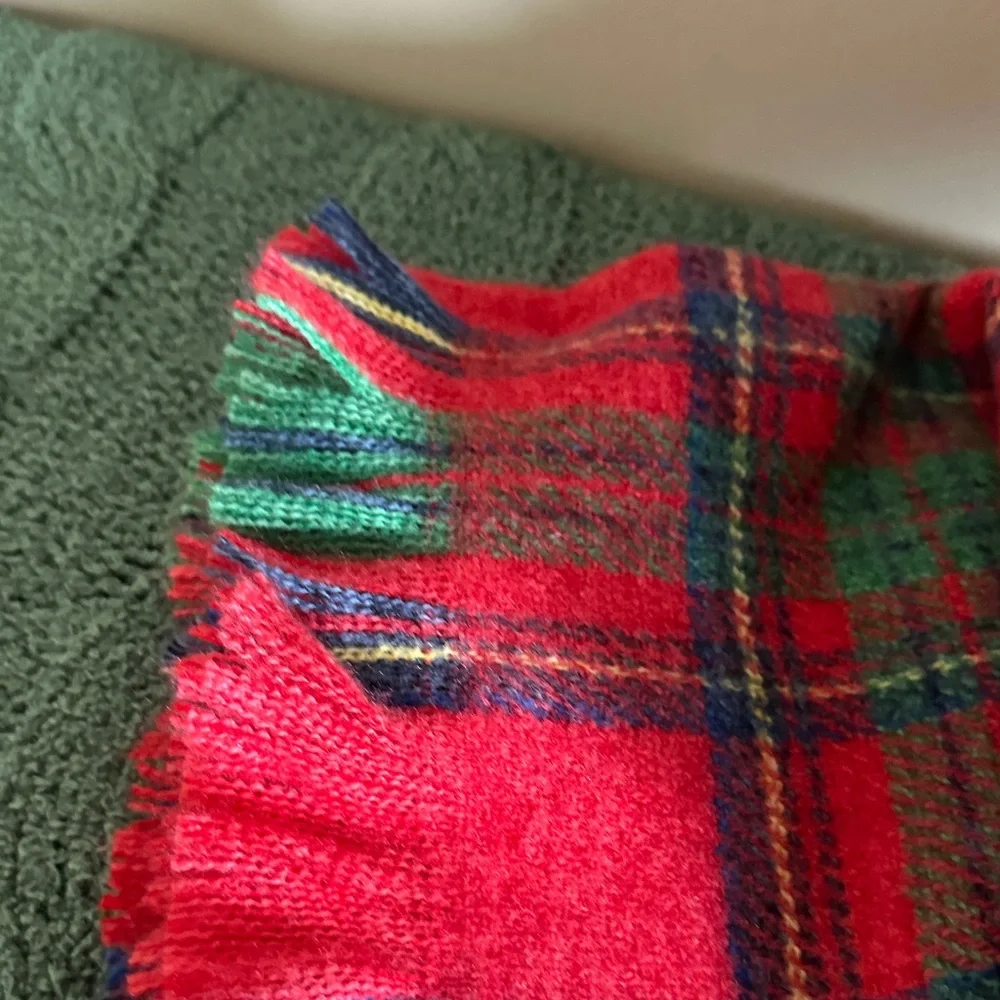 Tommy Hilfiger Holiday Red Tartan Plaid Throw Faux Cashmere So Soft! NEW!